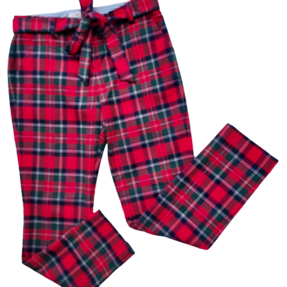 Vineyard Vines Merry Plaid Cocktail Ankle Pant Size 4